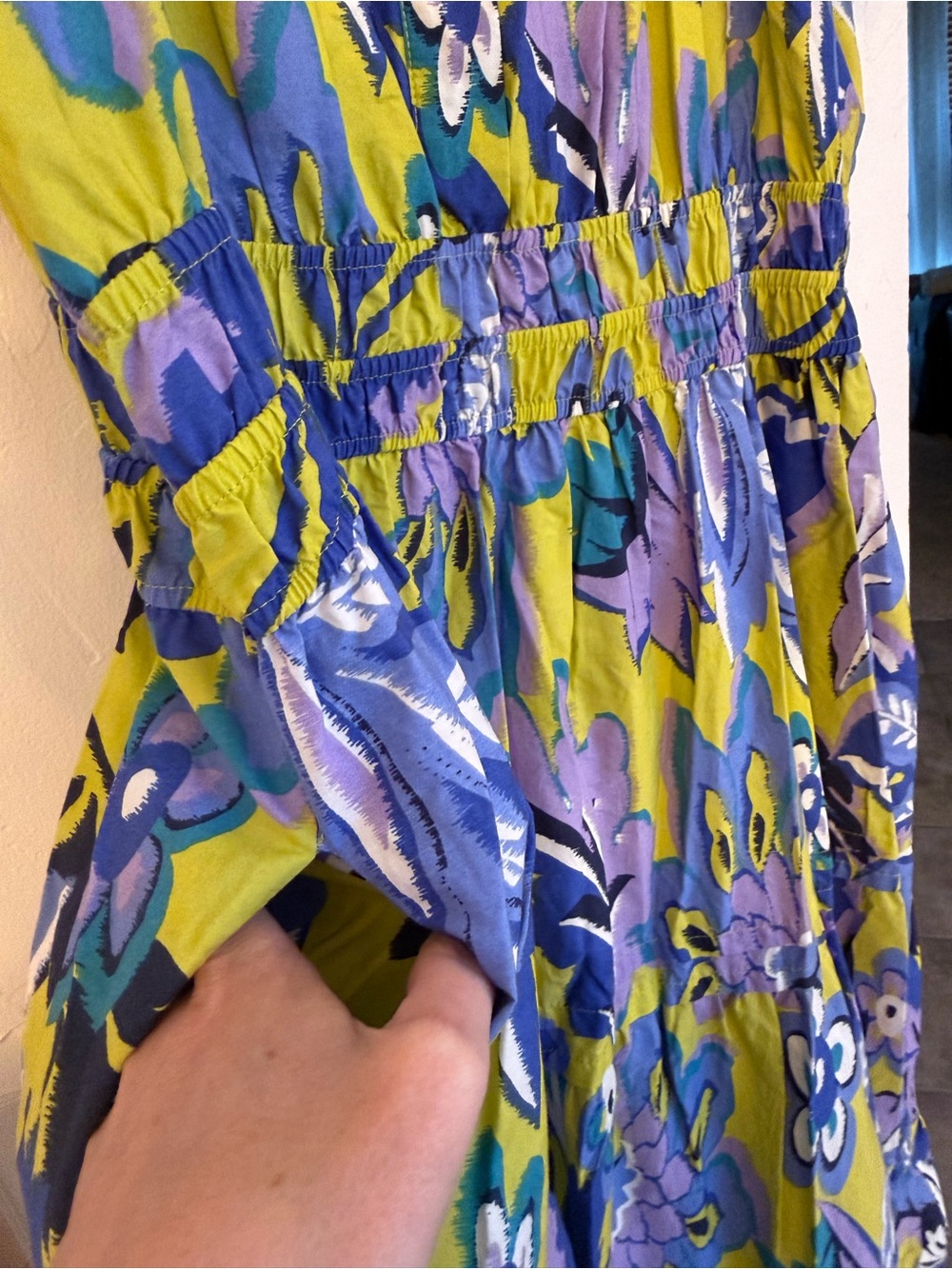 Anthropologie Somerset Maxi purple green Floral Dress 1X - Picture 6 of 7
